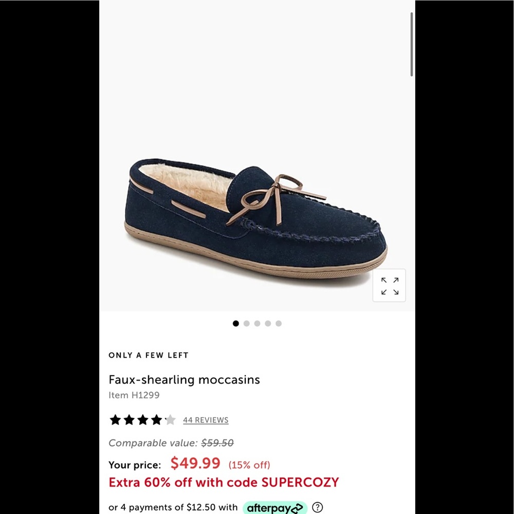 Men’s/Boy’s J. Crew Navy Suede slippers